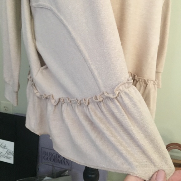 Easel - Cozy Oversized Pink Ruffle Hem Hoodie, size L - Picture 8 of 10